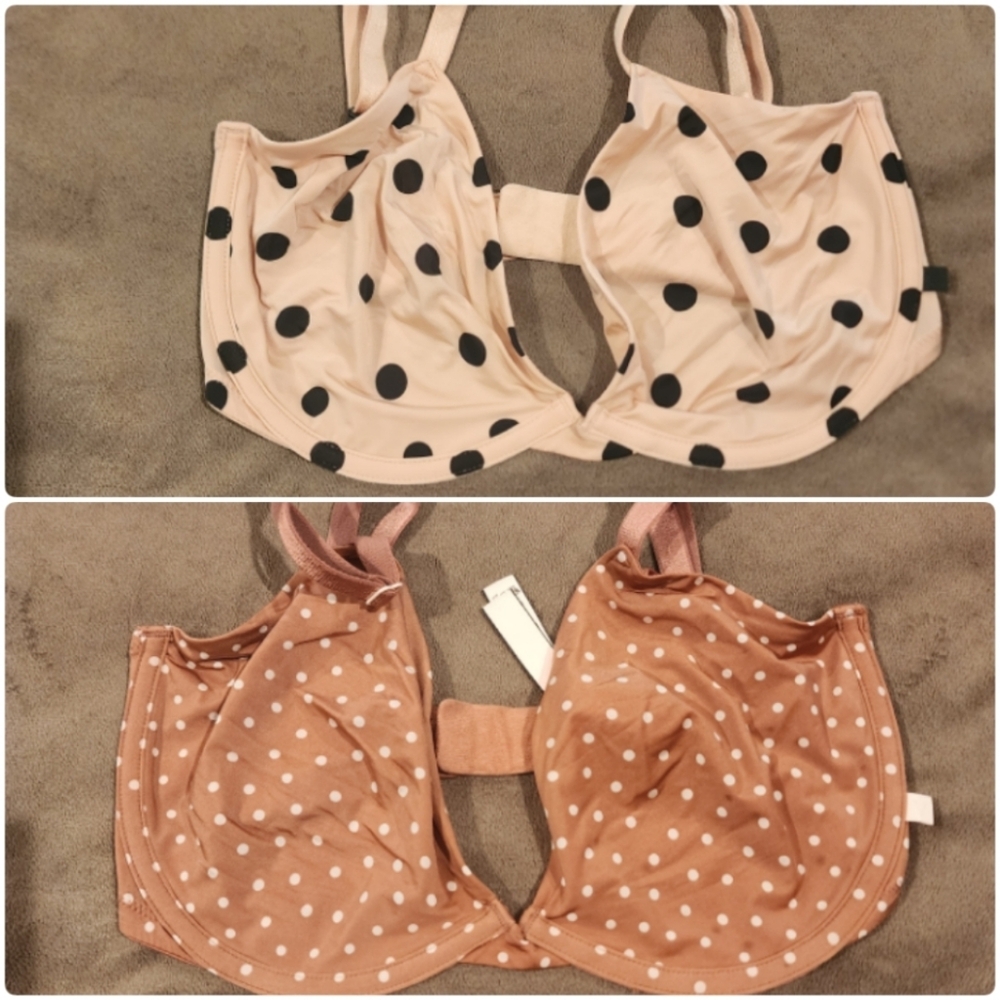 Polka Dot Bra Set 32DDD. Unpadded, Set of 2, underwire. Victorias Secret